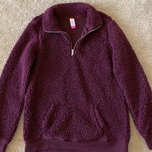 Half zip up teddy jacket